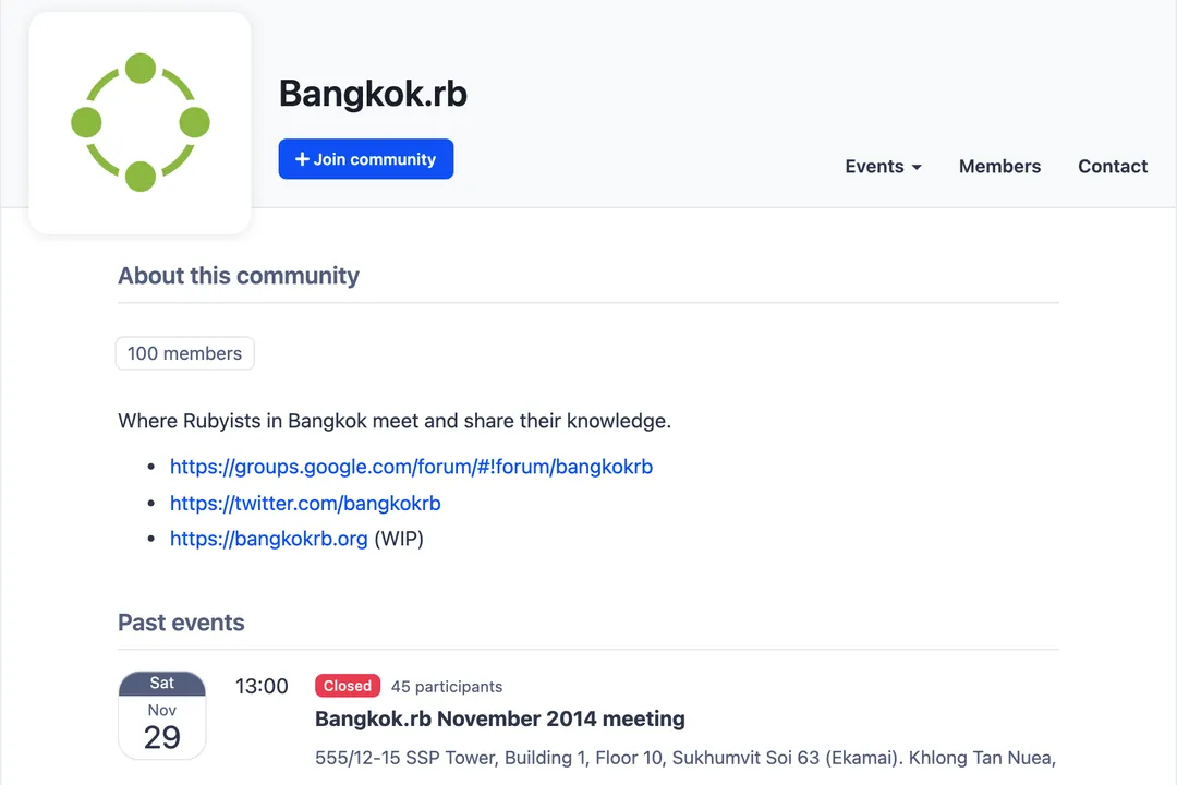 Screenshot of Bangkok.rb